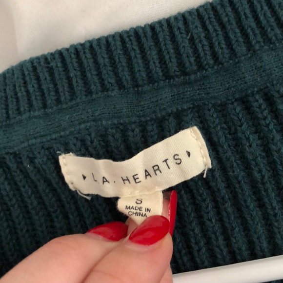 L.A. Hearts Emerald Green Sweater - Picture 2 of 5